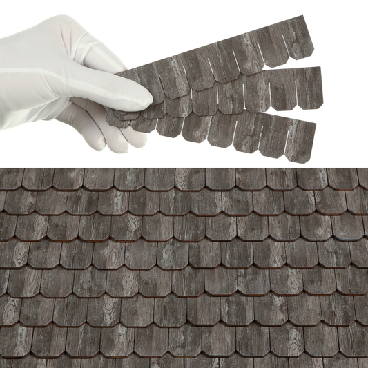 Wooden Roof Shingle Strips for 1:12 Scale Dollhouse Roof