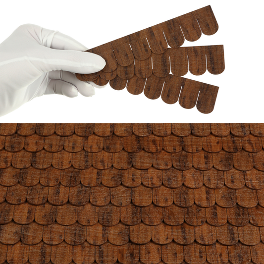 Wooden Roof Shingle Strips for 1:12 Scale Dollhouse Roof (32-1)