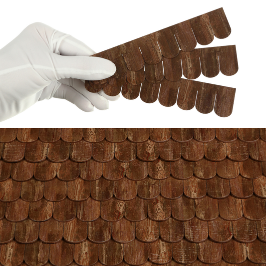 Wooden Roof Shingle Strips for 1:12 Scale Dollhouse Roof