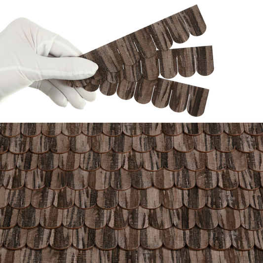 Wooden Roof Shingle Strips for 1:12 Scale Dollhouse Roof