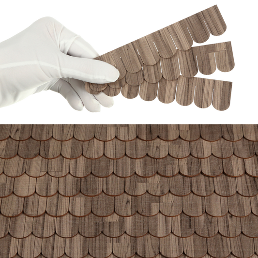 Wooden Roof Shingle Strips for 1:12 Scale Dollhouse Roof