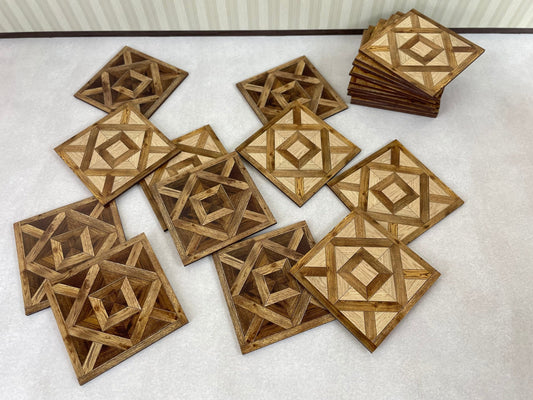 Puppenhausboden, Miniaturparkett, Parkettboden, Miniaturfliesen im Maßstab 1:12, Puppenhauszubehör, 41_42