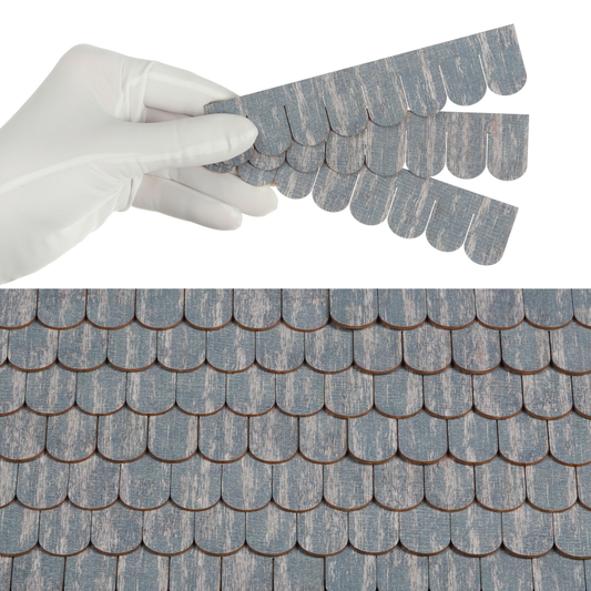 Wooden Roof Shingle Strips for 1:12 Scale Dollhouse Roof