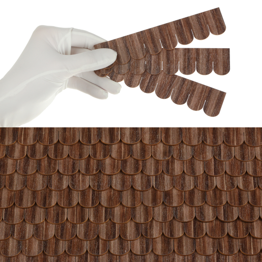 Wooden Roof Shingle Strips for 1:12 Scale Dollhouse Roof