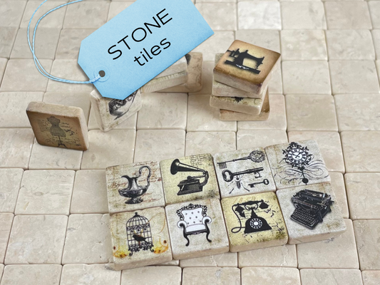 Stone tiles for use in art projects, Dollhouse flooring, Tiles for Modeling, scale 1:12 or 1:24