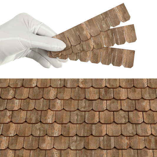 Wooden Roof Shingle Strips for 1:12 Scale Dollhouse Roof