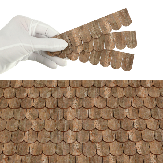 Wooden Roof Shingle Strips for 1:12 Scale Dollhouse Roof