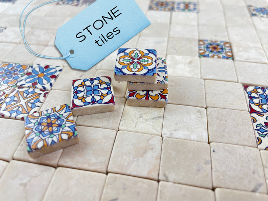 Stone tiles for use in art projects, Dollhouse flooring, Tiles for Modeling, scale 1:12 or 1:24