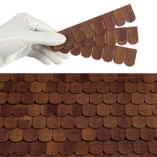 Wooden Roof Shingle Strips for 1:12 Scale Dollhouse Roof