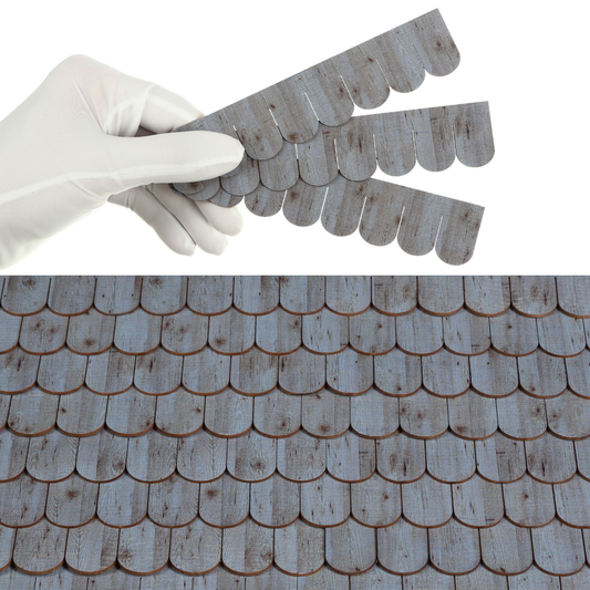 Wooden Roof Shingle Strips for 1:12 Scale Dollhouse Roof
