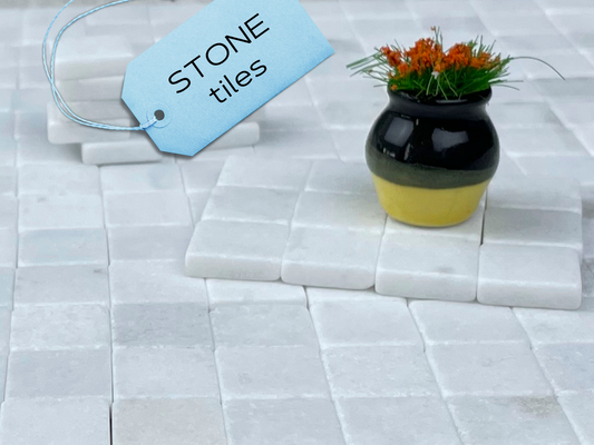 Stone tiles for use in art projects, Dollhouse flooring, Tiles for Modeling, scale 1:12 or 1:24