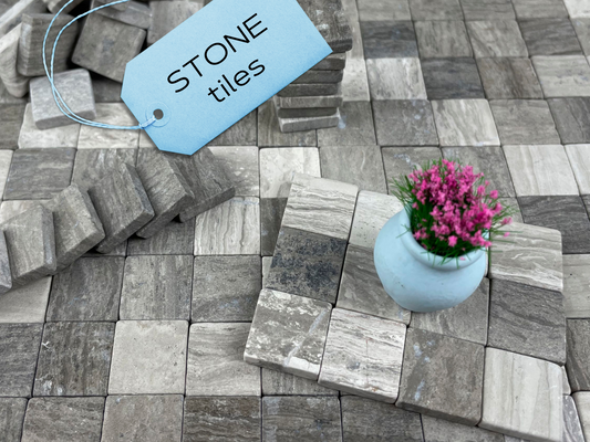 Stone tiles for use in art projects, Dollhouse flooring, Tiles for Modeling, scale 1:12 or 1:24