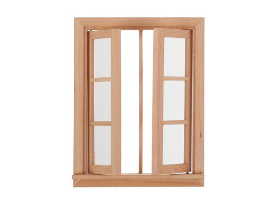 Dollhouse Window, 1:12 Scale Miniature Dollhouse Furniture Window Frame, 12-pane Window Frame Model for Dolls Houses Decoration