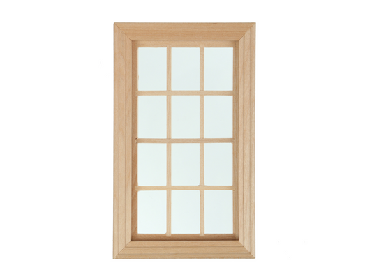 Dollhouse Window, 1:12 Scale Miniature Dollhouse Furniture Window Frame, 12-pane Window Frame Model for Dolls Houses Decoration