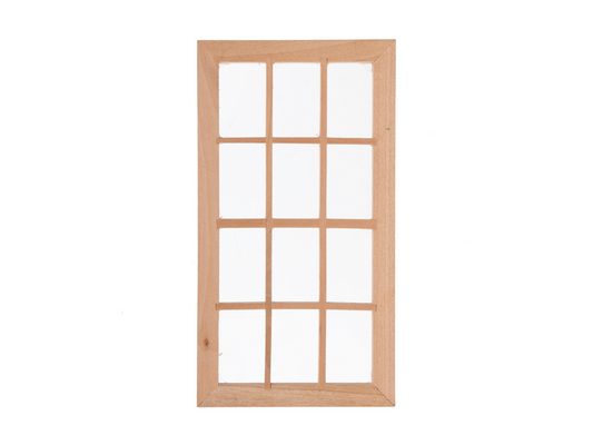 Dollhouse Window, 1:12 Scale Miniature Dollhouse Furniture Window Frame, 12-pane Window Frame Model for Dolls Houses Decoration