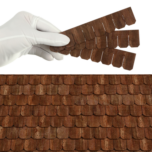 Wooden Roof Shingle Strips for 1:12 Scale Dollhouse Roof