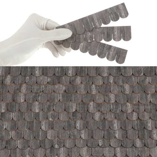 Wooden Roof Shingle Strips for 1:12 Scale Dollhouse Roof