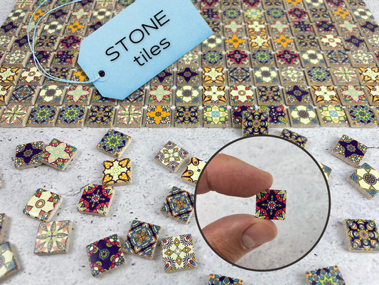 Small stone tiles for use in art projects, Dollhouse flooring, Mosaic tiles for mirror, Craft kit supplies