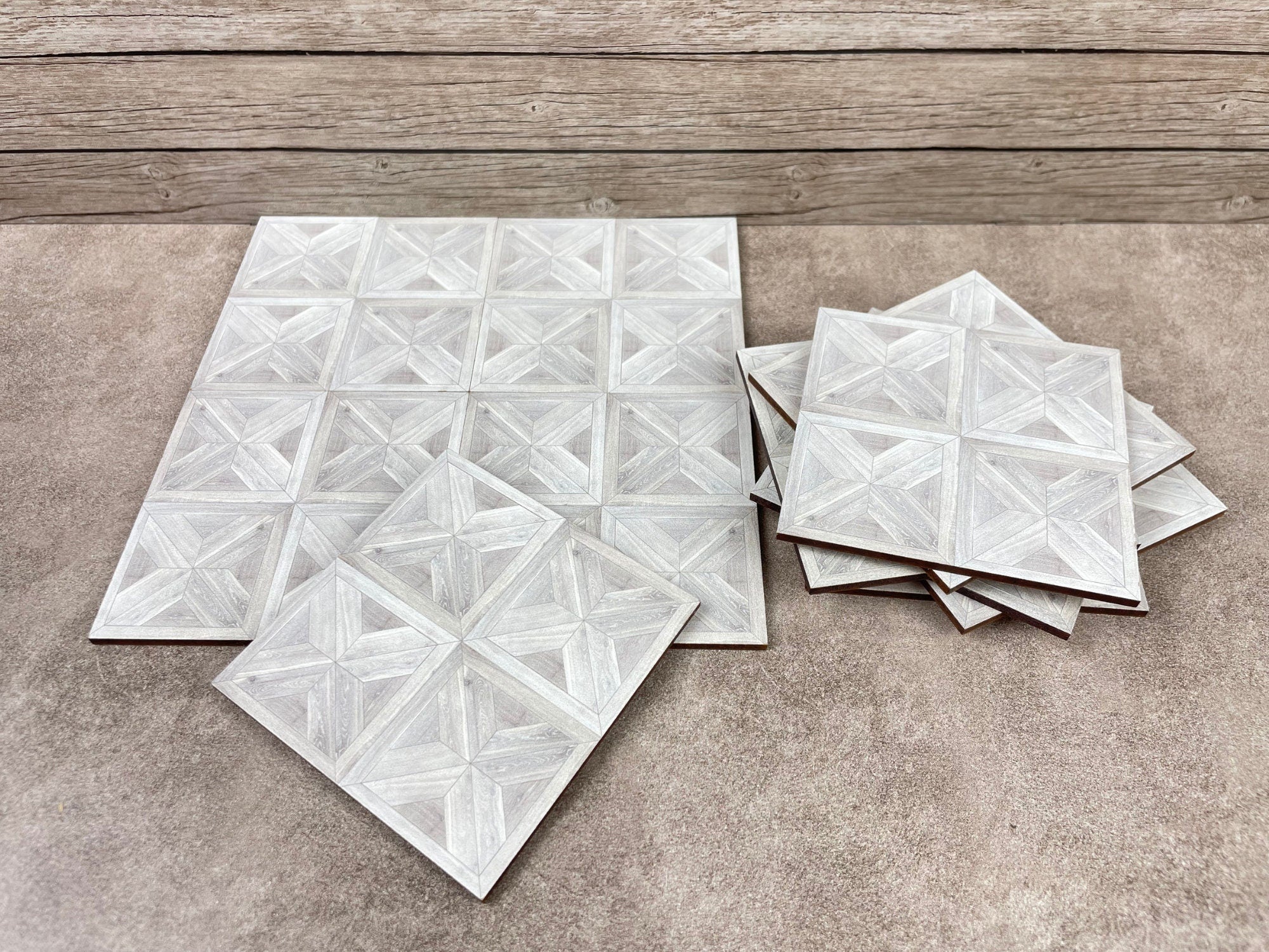 1:12 Scale Miniature Parquet Floor Tiles - Dollhouse Flooring and Acce ...