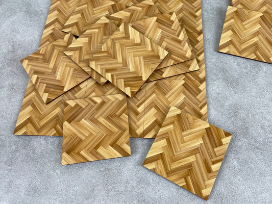 1:12 Scale Miniature Parquet Floor Tiles - Dollhouse Flooring and Accessories