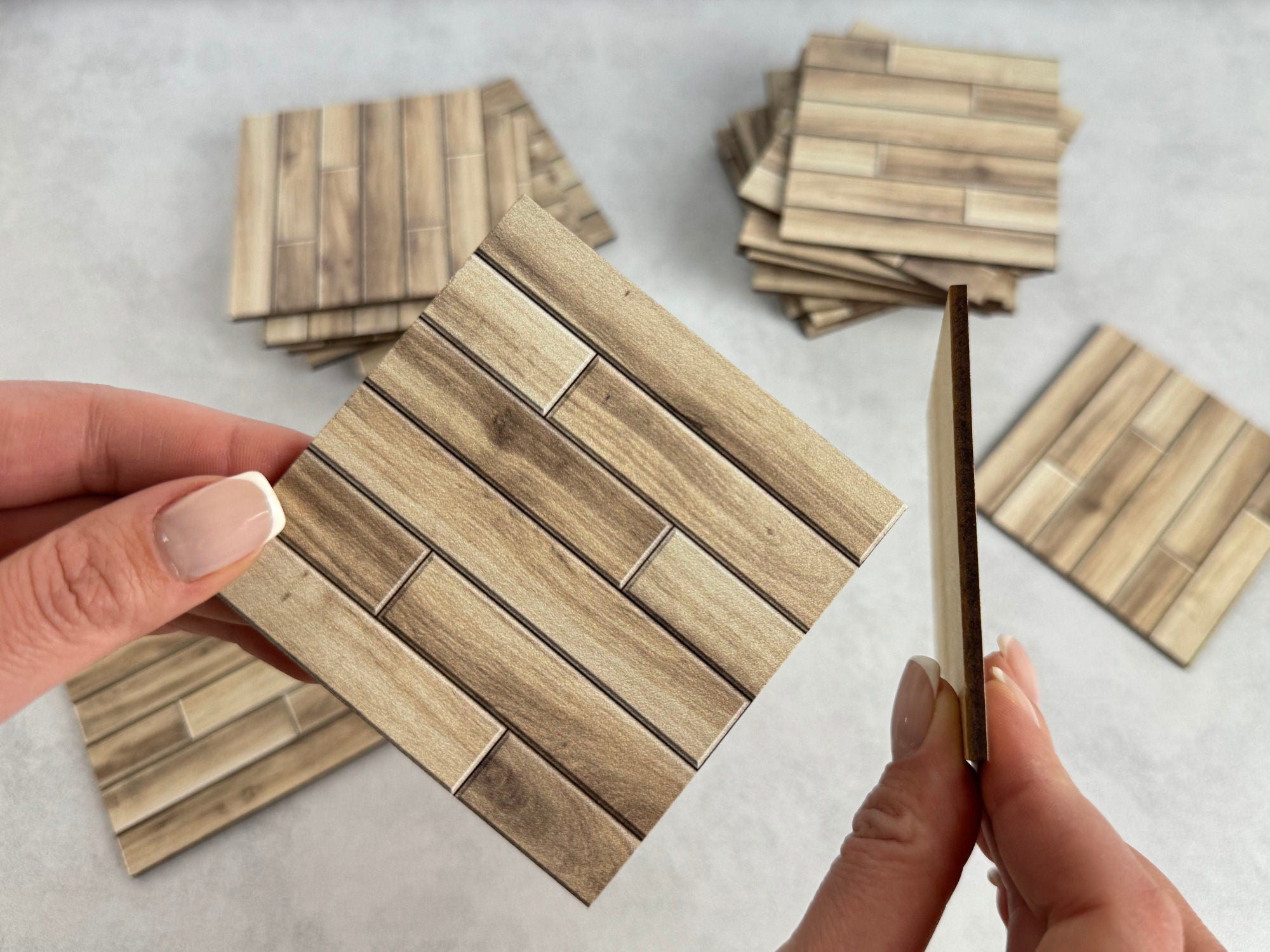 1:12 Scale Miniature Parquet Floor Tiles - Dollhouse Flooring and Acce ...